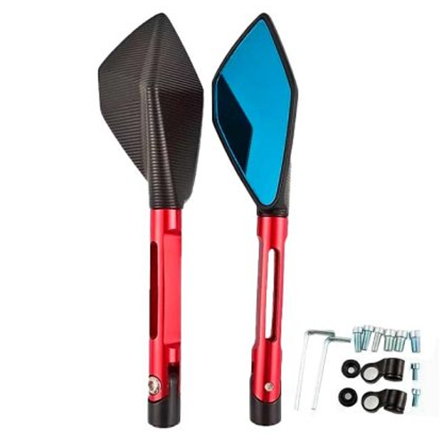 ESPEJO RIZOMA 5 PUNTAS ROJO