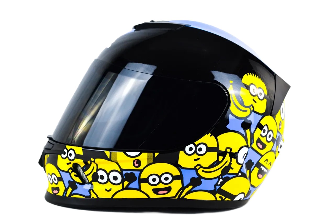 CASCO XTRONG XTR-002 BANANA NEGRO AMARILLO BRILLO