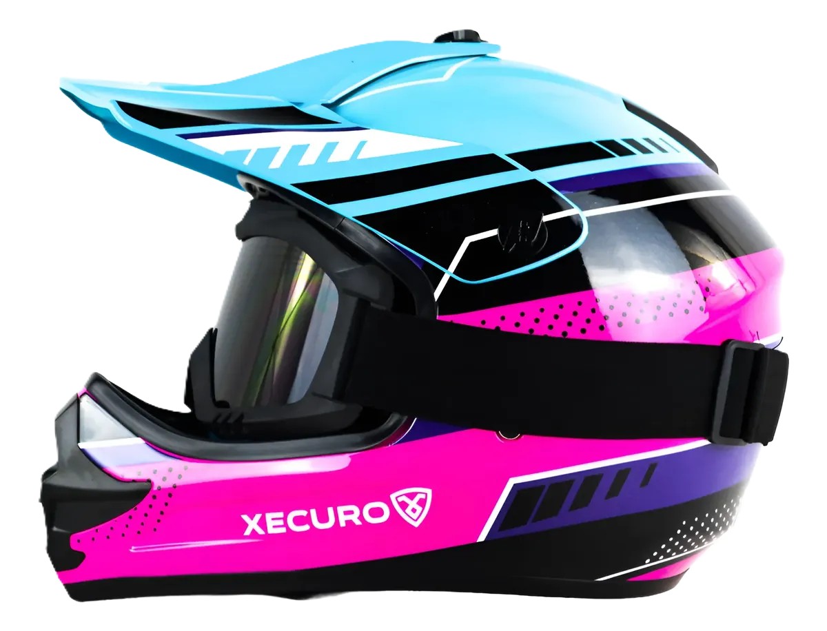 CASCO XECURO XR-003 FLEX MORADO BRILLO