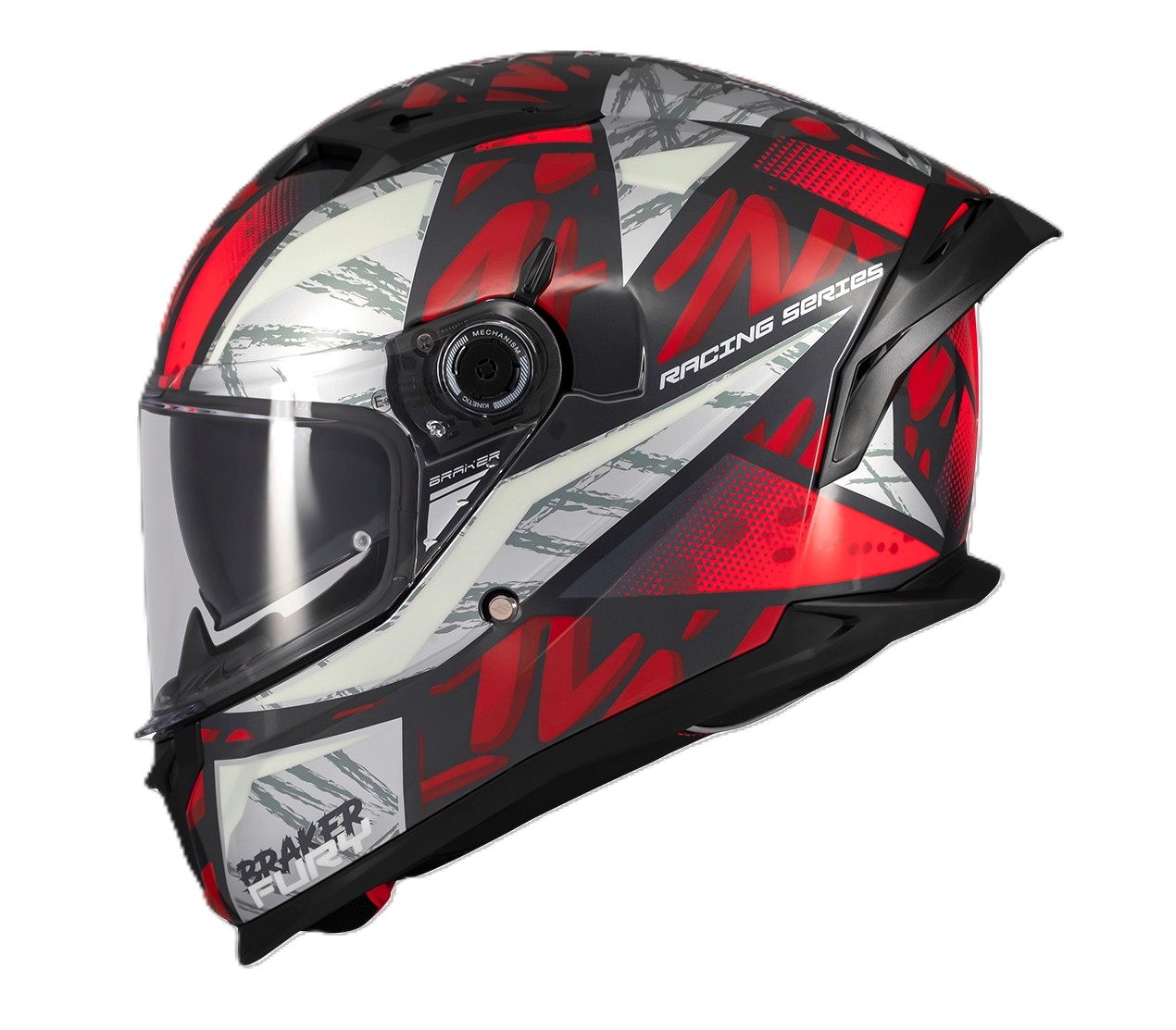 CASCO MT BRAKER SV FURY NEGRO BRILLO ROJO