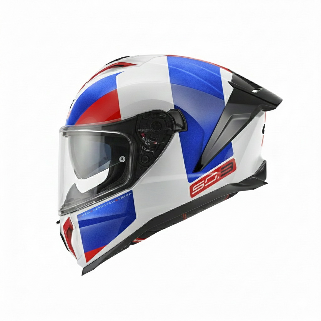 CASCO GIVI 50.3 VISION BLANCO AZUL ROJO BRILLO
