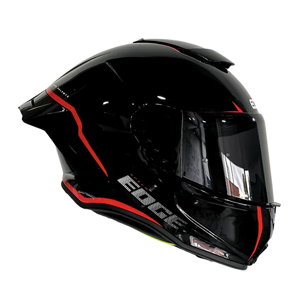 CASCO EDGE SHANGHAI RUSH NEGRO BRILLO ROJO