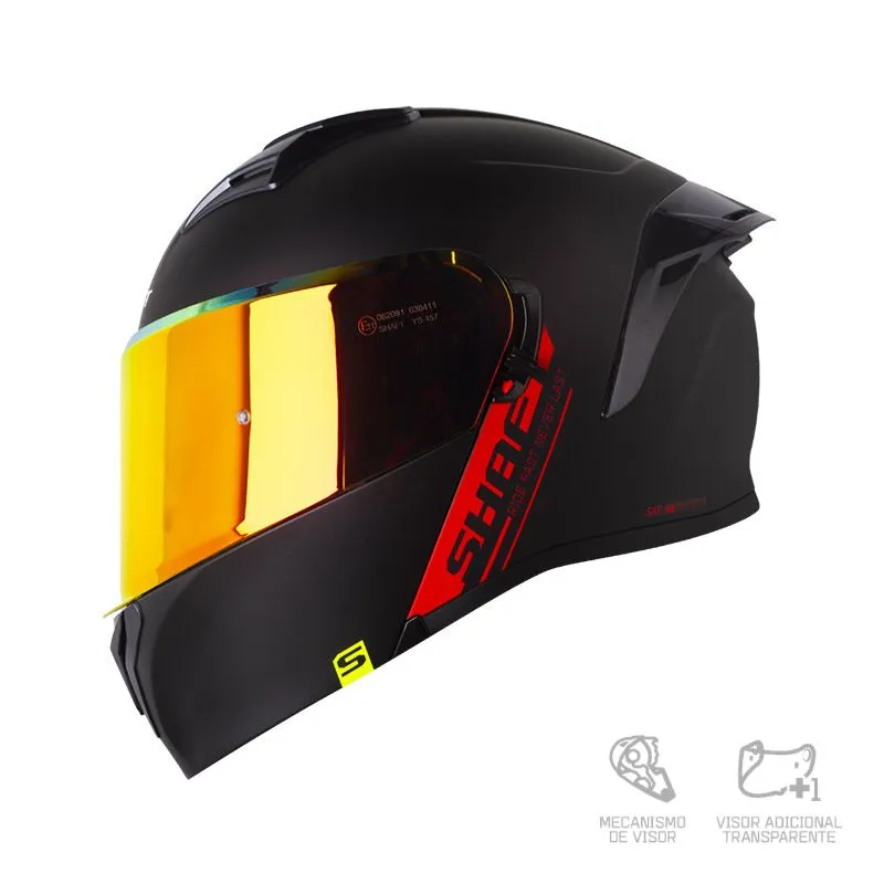 CASCO SHAFT 3820 SOLID NEGRO ROJO