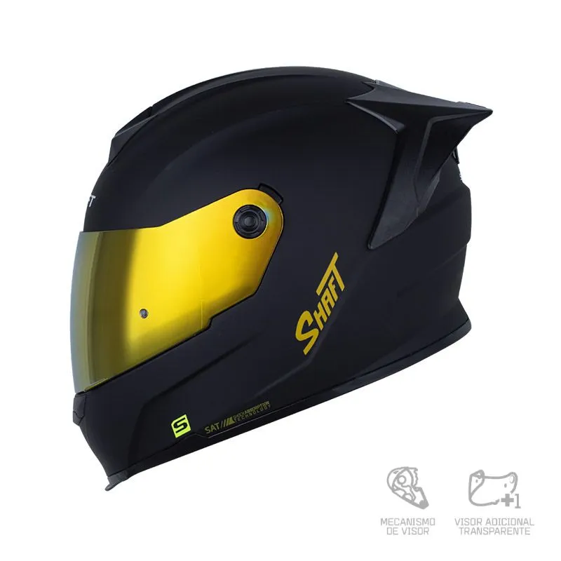CASCO SHAFT 502 SOLID NEGRO DORADO
