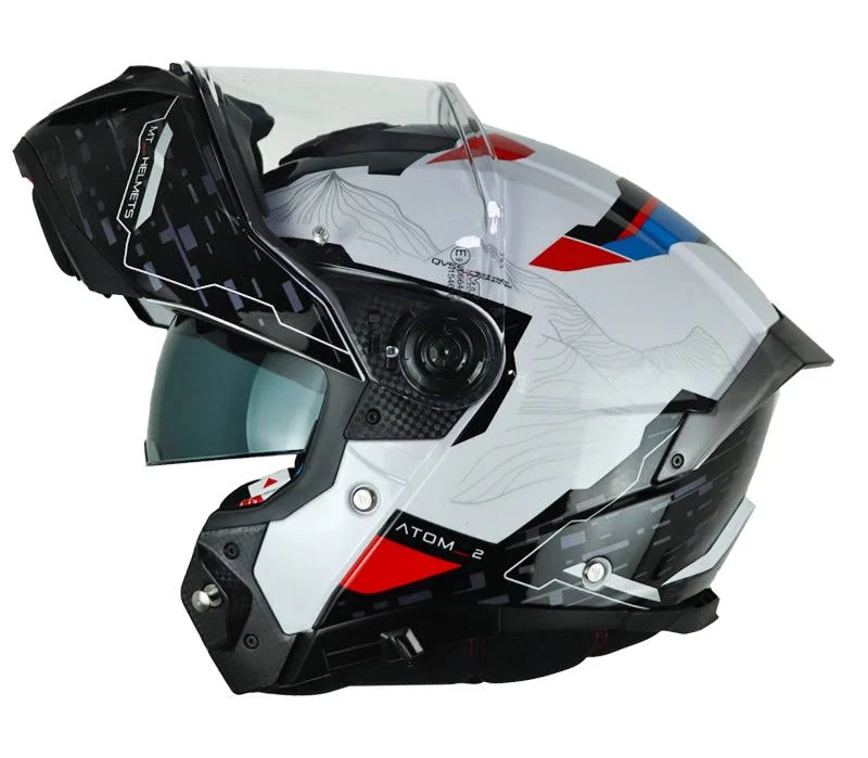 CASCO MT ATOM 2 SV HIGHLANDS BLANCO NEGRO BRILLO