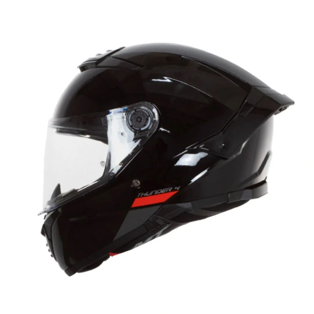 CASCO MT THUNDER 4 SOLID NEGRO BRILLO