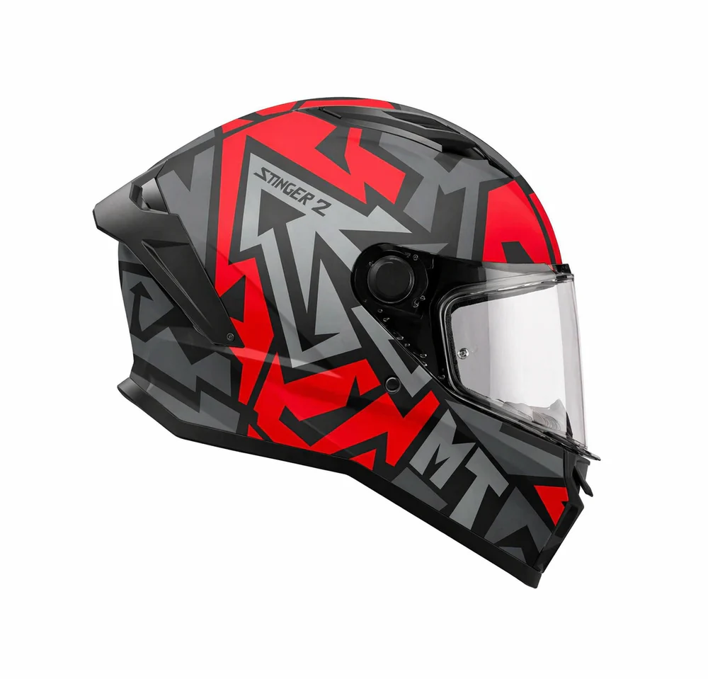 CASCO MT STINGER 2 MELD NEGRO MATE GRIS ROJO