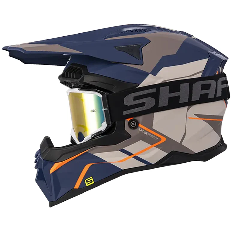 CASCO SHAFT MX60  JOUKER AZUL OSCURO NARANJA