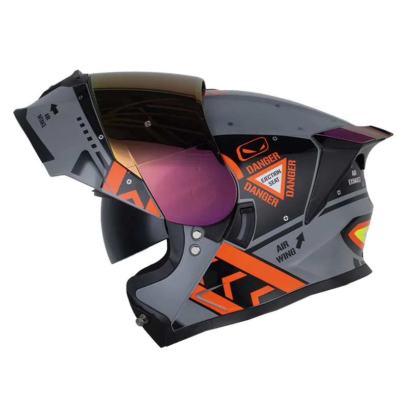 CASCO HRO 3460 AIRJET GRIS NARANJA BRILLO