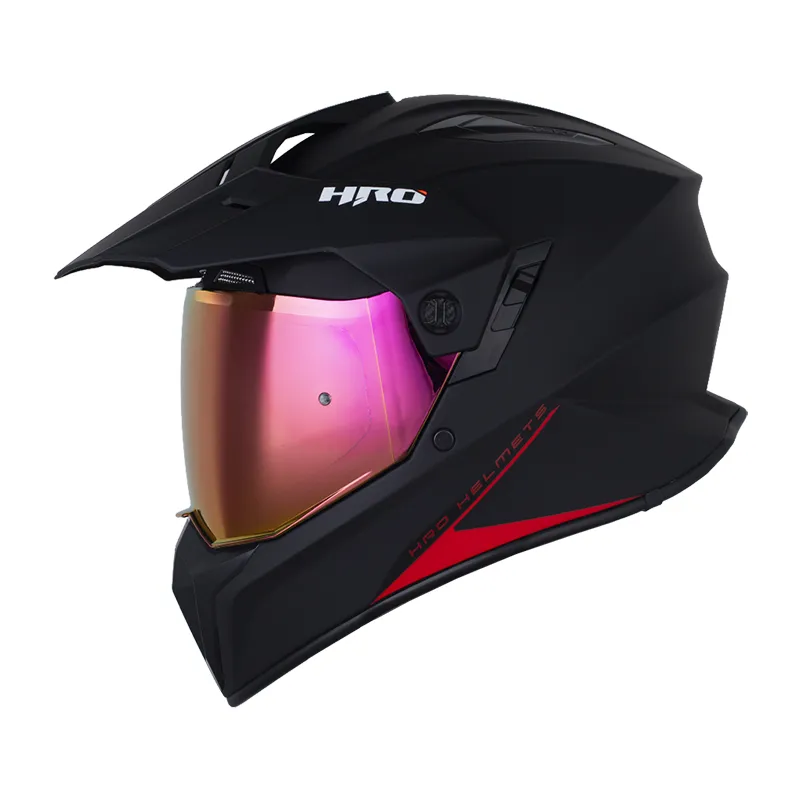 CASCO HRO MX340 SOLID NEGRO ROJO