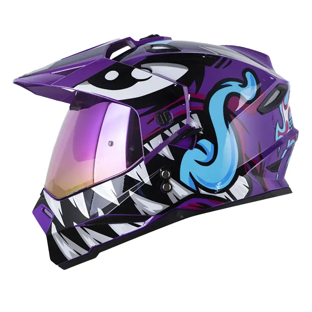 CASCO HRO MX330DV ROCKETMON MORADO AZUL