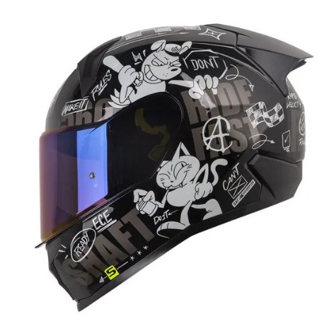 CASCO SHAFT 560 EVO ANARCHY NEGRO BLANCO